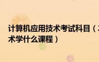 计算机应用技术考试科目（2024年10月08日计算机应用技术学什么课程）